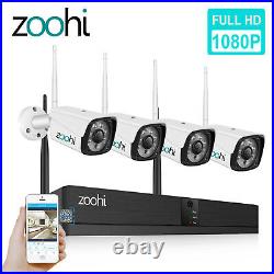 Zoohi Wireless Wifi 1080P CCTV Kit 8CH H. 264+NVR Home Security Camera System Kit